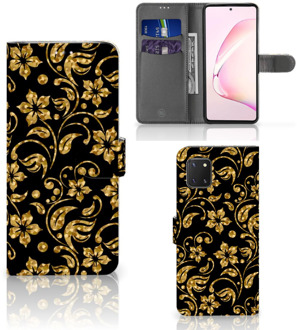 B2Ctelecom Telefoonhoesje Samsung Note 10 Lite Bookcase Cadeau voor Oma Gouden Bloemen