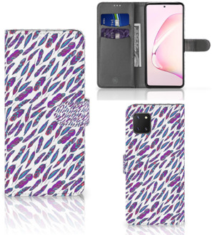 B2Ctelecom Telefoonhoesje Samsung Note 10 Lite Flip Cover Feathers Color