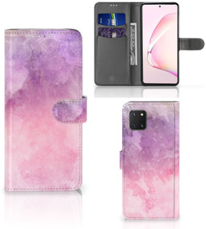 B2Ctelecom Telefoonhoesje Samsung Note 10 Lite Flipcase Pink Purple Paint