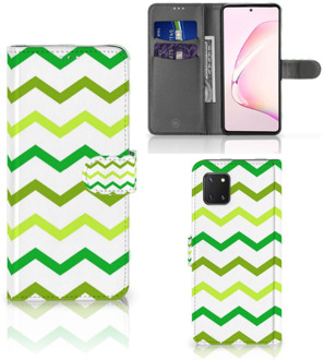 B2Ctelecom Telefoonhoesje Samsung Note 10 Lite Leuk Telefoonhoesje Zigzag Groen