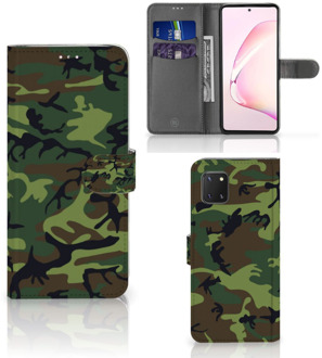 B2Ctelecom Telefoonhoesje Samsung Note 10 Lite Portemonnee hoesje Army Dark