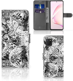 B2Ctelecom Telefoonhoesje Samsung Note 10 Lite Wallet Case Skulls Angel