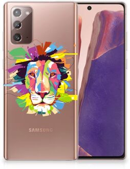 B2Ctelecom Telefoonhoesje Samsung Note 20 Back Cover Siliconen Hoesje Super als Cadeautjes voor Jongens Lion Color