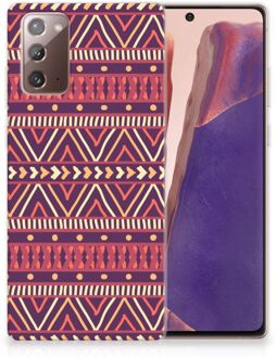 B2Ctelecom Telefoonhoesje Samsung Note 20 Leuk TPU Backcase Aztec Purple