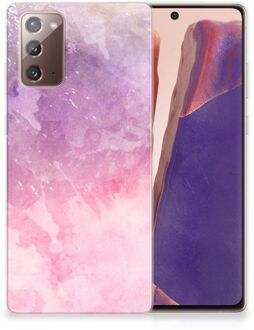 B2Ctelecom Telefoonhoesje Samsung Note 20 Silicone Back Cover Pink Purple Paint