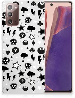 B2Ctelecom Telefoonhoesje Samsung Note 20 Silicone Back Cover Silver Punk