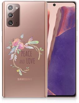 B2Ctelecom Telefoonhoesje Samsung Note 20 TPU Siliconen Hoesje Boho Text