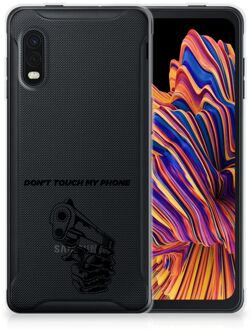 B2Ctelecom Telefoonhoesje Samsung Xcover Pro Back Cover Siliconen Hoesje Transparant Gun Don't Touch My Phone