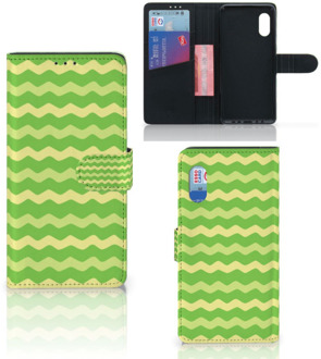 B2Ctelecom Telefoonhoesje Samsung Xcover Pro Book Case Waves Green