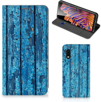 B2Ctelecom Telefoonhoesje Samsung Xcover Pro Magnet Case Wood Blue