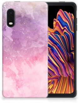 B2Ctelecom Telefoonhoesje Samsung Xcover Pro Silicone Back Cover Pink Purple Paint