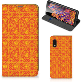 B2Ctelecom Telefoonhoesje Samsung Xcover Pro Wallet Case Batik Orange