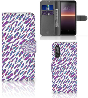 B2Ctelecom Telefoonhoesje Sony Xperia 10 II Flip Cover Feathers Color