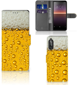 B2Ctelecom Telefoonhoesje Sony Xperia 10 II Flip Cover Valentijn Cadeautje hem Bier