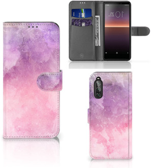 B2Ctelecom Telefoonhoesje Sony Xperia 10 II Leuk Telefoonhoesje Pink Purple Paint