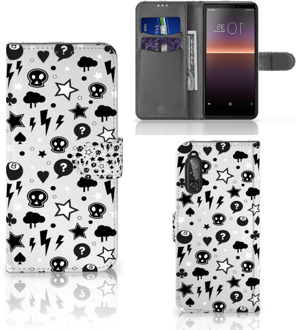 B2Ctelecom Telefoonhoesje Sony Xperia 10 II Wallet Case met Pasjeshouder Silver Punk