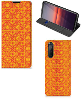 B2Ctelecom Telefoonhoesje Sony Xperia 5 II Wallet Case Batik Orange