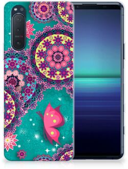 B2Ctelecom Telefoonhoesje Sony Xperia 5II Back Cover Siliconen Hoesje Cirkels en Vlinders