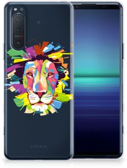 B2Ctelecom Telefoonhoesje Sony Xperia 5II Back Cover Siliconen Hoesje Super als Cadeautjes voor Jongens Lion Color