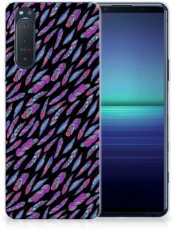 B2Ctelecom Telefoonhoesje Sony Xperia 5II Backcover Soft Siliconen Hoesje Feathers Color