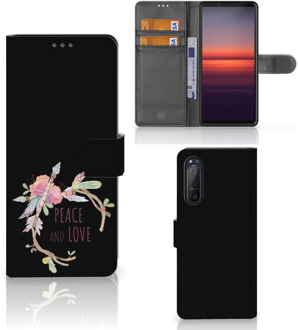 B2Ctelecom Telefoonhoesje Sony Xperia 5II Bookcase Boho Text