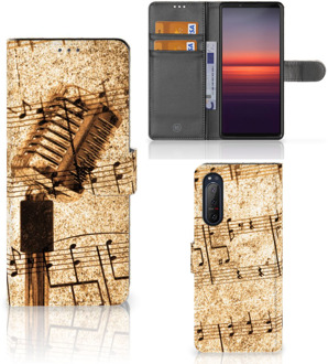 B2Ctelecom Telefoonhoesje Sony Xperia 5II Cover Ontwerpen Bladmuziek