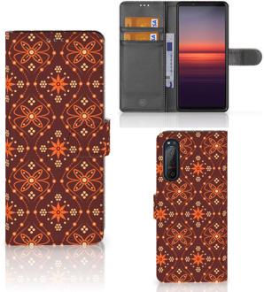 B2Ctelecom Telefoonhoesje Sony Xperia 5II Wallet Book Case Batik Brown