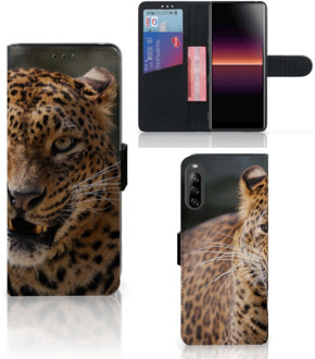 B2Ctelecom Telefoonhoesje Sony Xperia L4 Book Cover Cadeautjes voor Jongens Luipaard