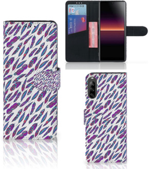 B2Ctelecom Telefoonhoesje Sony Xperia L4 Flip Cover Feathers Color