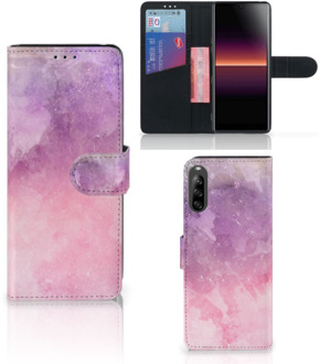 B2Ctelecom Telefoonhoesje Sony Xperia L4 Leuk Telefoonhoesje Pink Purple Paint