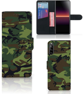 B2Ctelecom Telefoonhoesje Sony Xperia L4 Portemonnee hoesje Army Dark