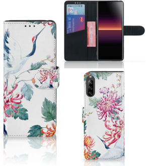 B2Ctelecom Telefoonhoesje Sony Xperia L4 Wallet Bookcase Bird Flowers