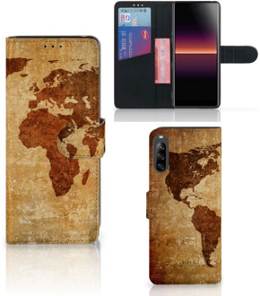 B2Ctelecom Telefoonhoesje Sony Xperia L4 Wallet Bookcase Wereldkaart