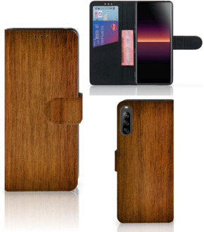 B2Ctelecom Telefoonhoesje Sony Xperia L4 Wallet Case Donker Hout