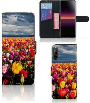 B2Ctelecom Telefoonhoesje Tekst Sony Xperia L4 Wallet Case Moederdag Cadeau Tulpen