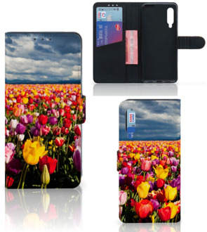 B2Ctelecom Telefoonhoesje Tekst Xiaomi Mi 9 Wallet Case Moederdag Cadeau Tulpen