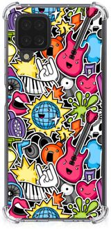 B2Ctelecom Telefoonhoesje Valbescherming Samsung Galaxy A12 Telefoonhoesje  met doorzichtige rand Punk Rock