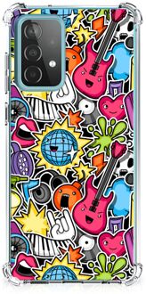 B2Ctelecom Telefoonhoesje Valbescherming Samsung Galaxy A52 4G/5G Telefoonhoesje  met doorzichtige rand Punk Rock