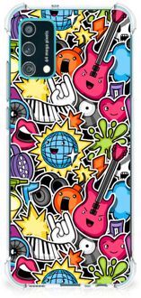 B2Ctelecom Telefoonhoesje Valbescherming Samsung Galaxy M02s | A02s Telefoonhoesje  met doorzichtige rand Punk Rock