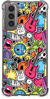 B2Ctelecom Telefoonhoesje Valbescherming Samsung Galaxy S21 Telefoonhoesje  met doorzichtige rand Punk Rock