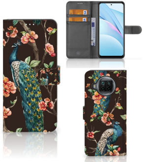 B2Ctelecom Telefoonhoesje Xiaomi Mi 10T Lite Flipcase Cover Pauw met Bloemen