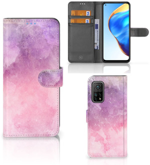 B2Ctelecom Telefoonhoesje Xiaomi Mi 10T Pro | Mi 10T Flipcase Pink Purple Paint