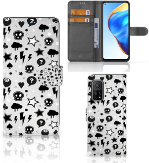 B2Ctelecom Telefoonhoesje Xiaomi Mi 10T Pro | Mi 10T Wallet Book Case met Pasjeshouder Silver Punk