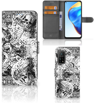 B2Ctelecom Telefoonhoesje Xiaomi Mi 10T Pro | Mi 10T Wallet Book Case Skulls Angel