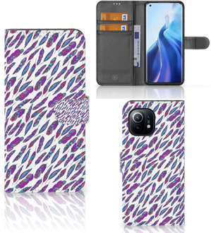 B2Ctelecom Telefoonhoesje Xiaomi Mi 11 Flip Cover Feathers Color