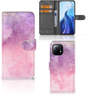 B2Ctelecom Telefoonhoesje Xiaomi Mi 11 Flipcase Pink Purple Paint