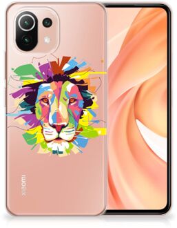 B2Ctelecom Telefoonhoesje Xiaomi Mi 11 Lite Back Cover Siliconen Hoesje Super als Cadeautjes voor Jongens Lion Color