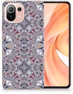 B2Ctelecom Telefoonhoesje Xiaomi Mi 11 Lite Hoesje Flower Tiles