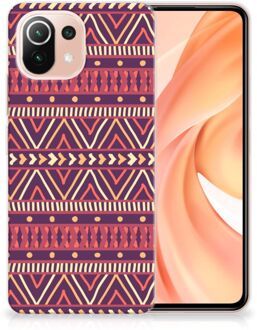 B2Ctelecom Telefoonhoesje Xiaomi Mi 11 Lite Leuk TPU Backcase Aztec Purple