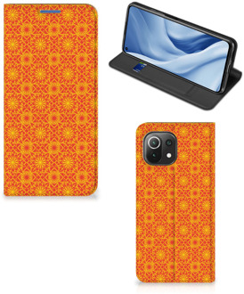 B2Ctelecom Telefoonhoesje Xiaomi Mi 11 Lite Wallet Case Batik Orange